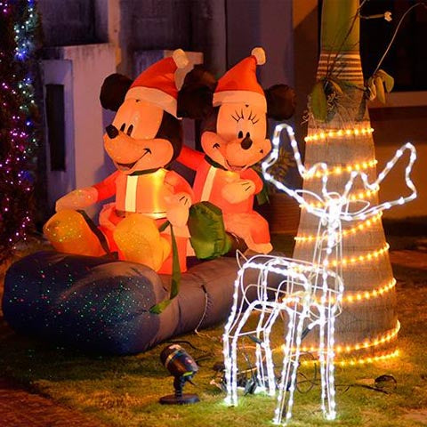 Reno Navideño Con Luces Y Movimiento