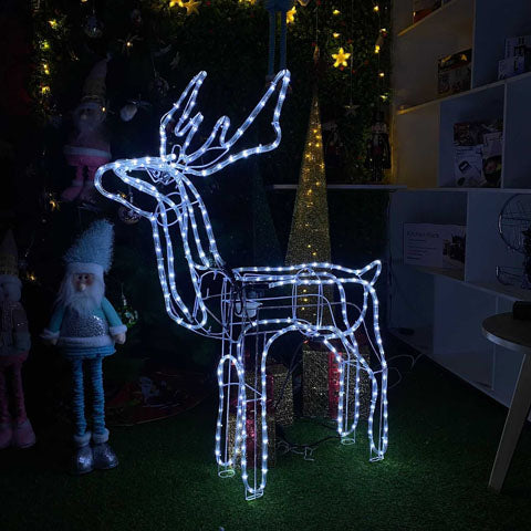 Reno Navideño Con Luces Y Movimiento