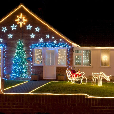 Reno Navideño Con Luces Y Movimiento